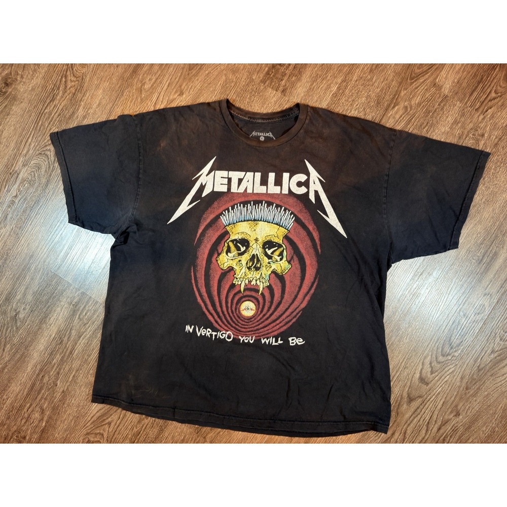Metallica Black Graphic T-Shirt "No Vertigo You Will Be" Size XL